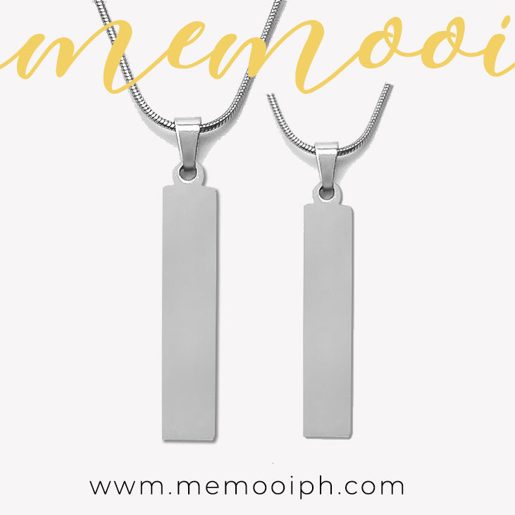 Memooi Silver Flat Bar Necklace