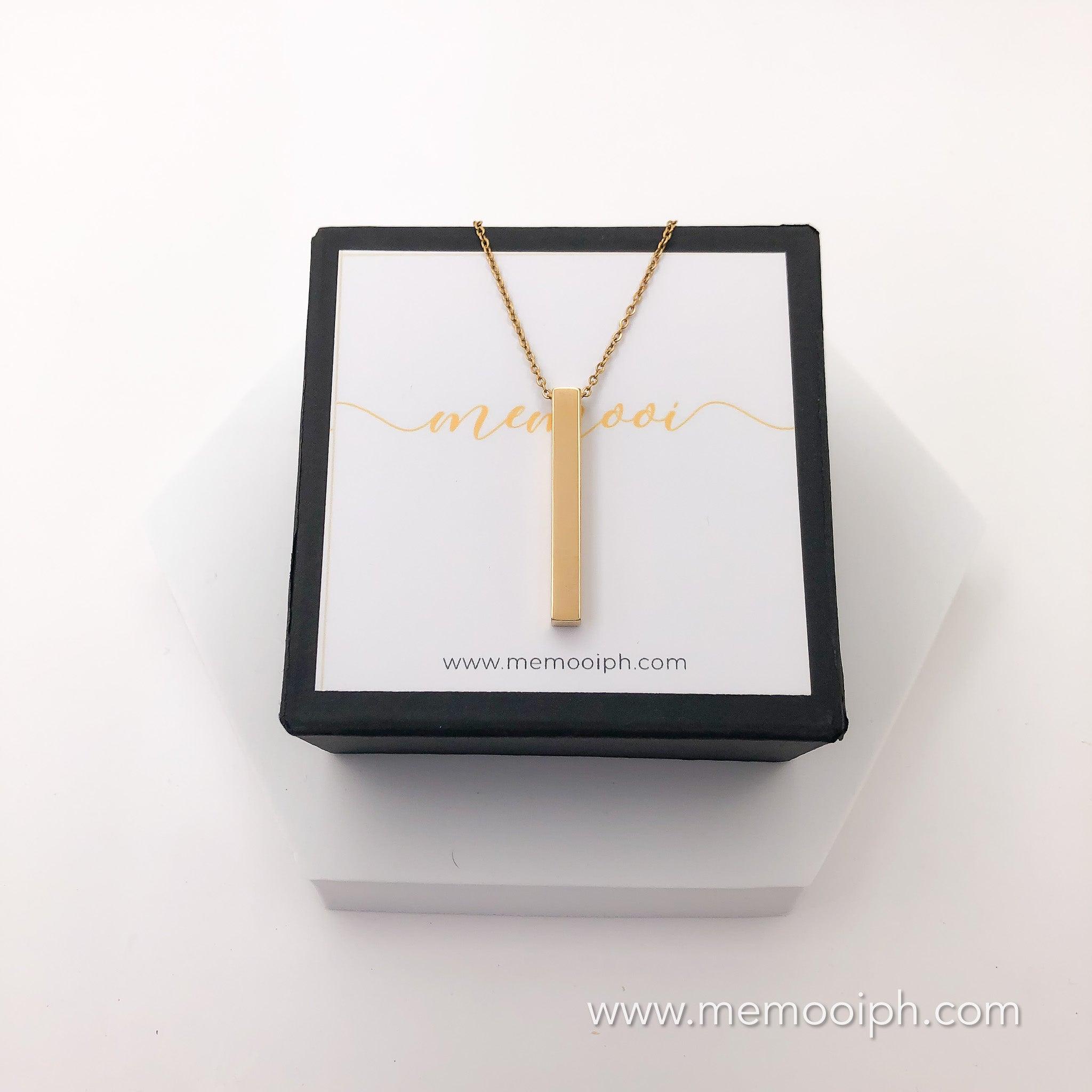 Memooi Gold Custom 3d Memory Bar Necklace - Memooi
